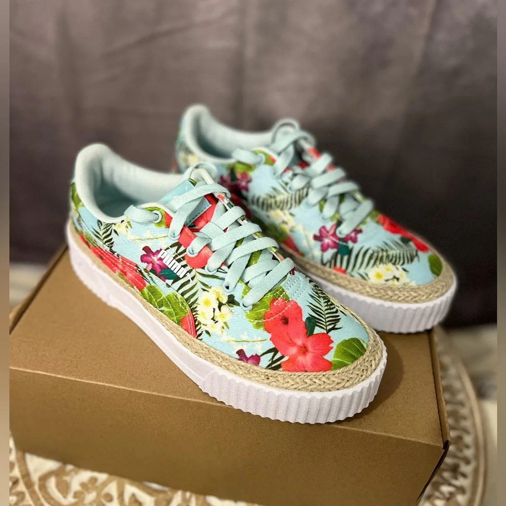 Puma Woman’s Carina Espadrille Platform Tropical Flowers | Sz 8 - Picture 7 of 11